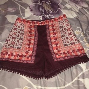 High waist colored shorts